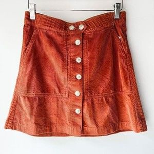 American Eagle Corduroy Mini Skirt Orange Size S NWT